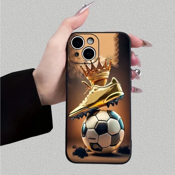 Apple iPhone Phone Case Soccer Ball Gold Cleat Shockproof Case Unisex - Picture 7 of 7